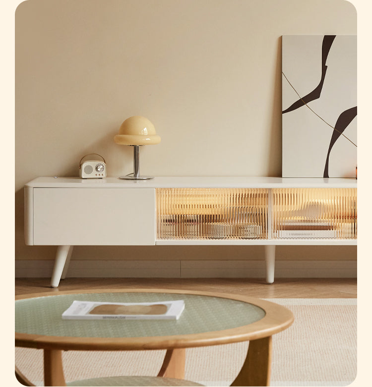 Rubber Solid wood Light Luxury Modern TV Cabinet.