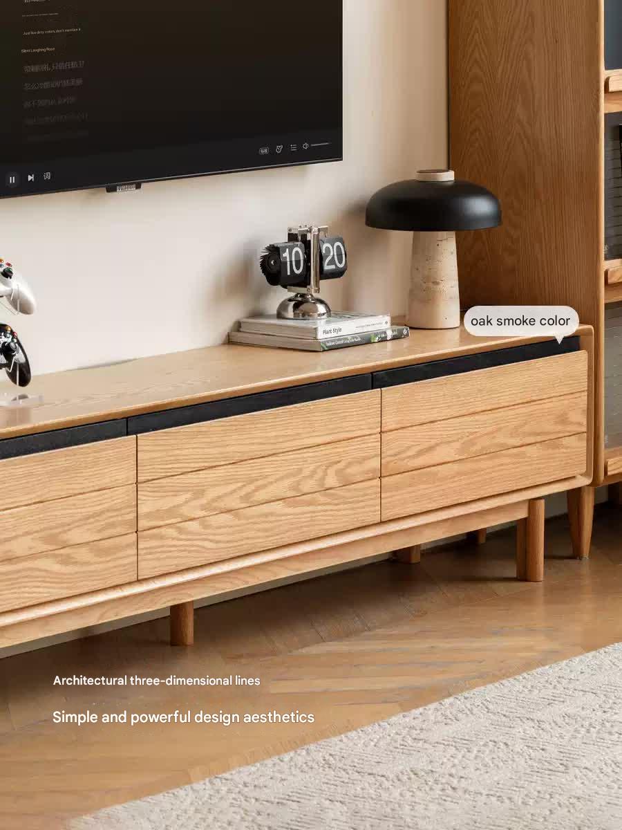 Oak Solid Wood Modern TV Cabinet.