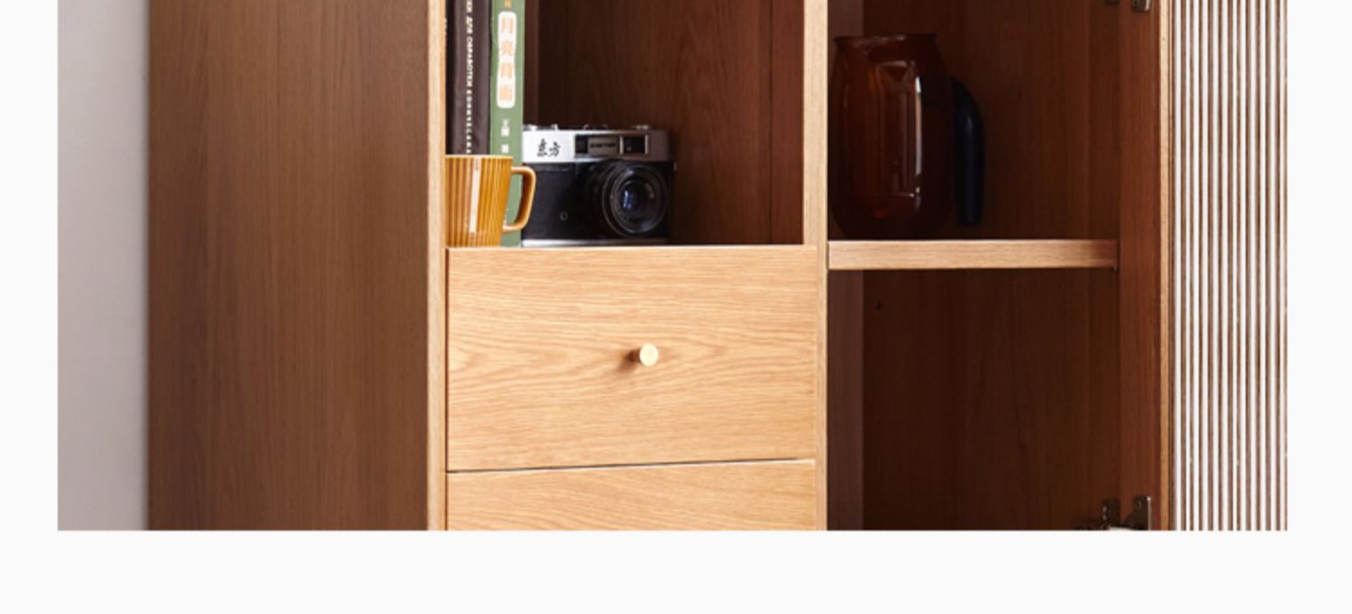 Oak solid wood side cabinet"