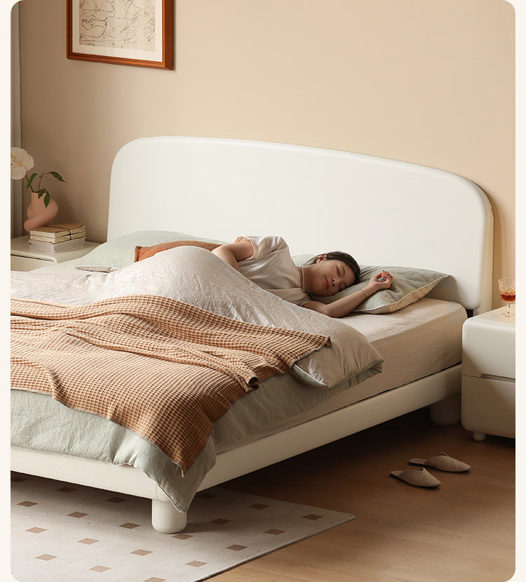 Poplar Solid Wood French Cream Style Bed