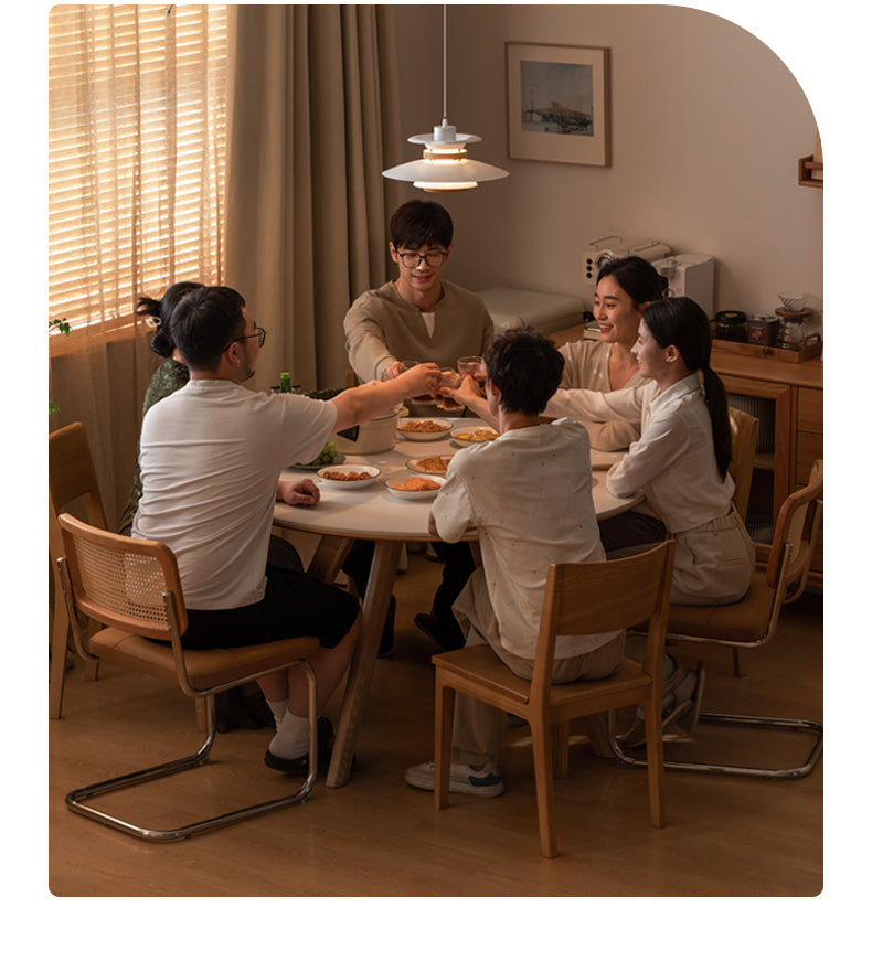 Ash Solid Wood Modern Rock Round Table.