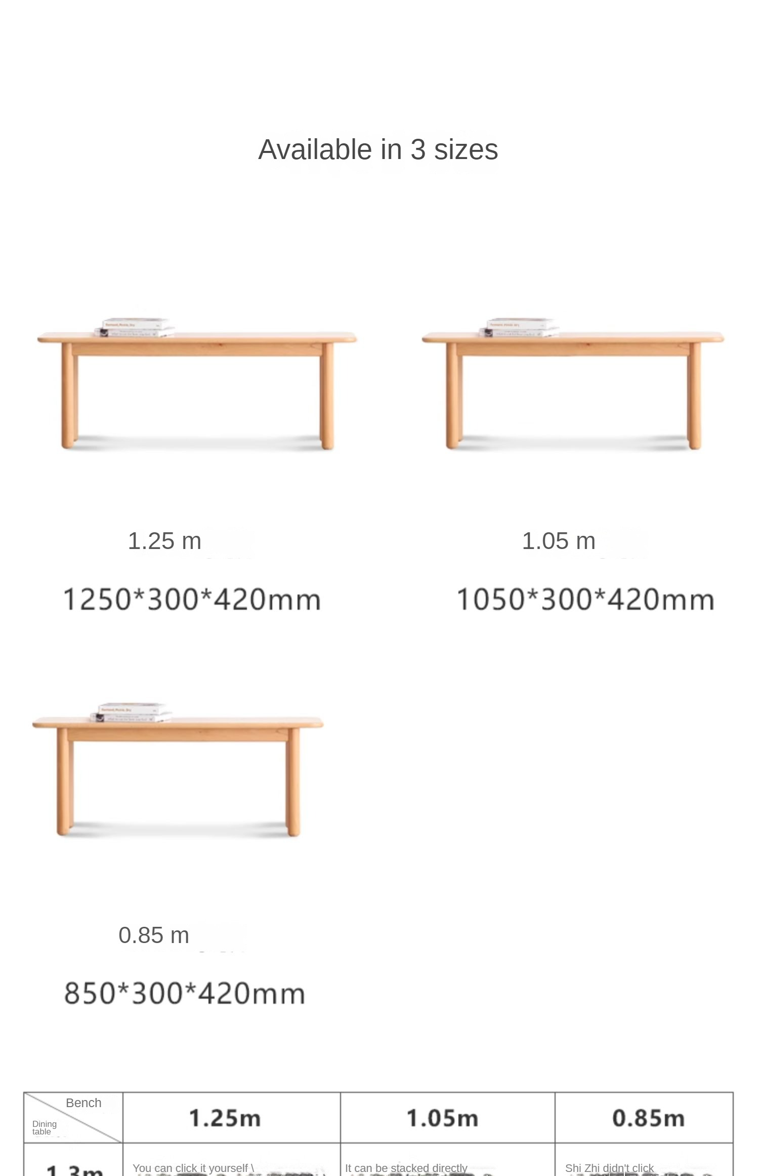 European Beech Wood Modern Long Bench