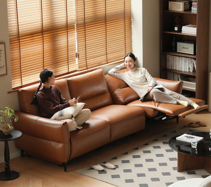 Leather Sofa, Head Layer, Cowhide Electric Sofa.