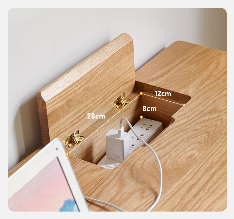 Oak, Ash Solid Wood USB Office Desk