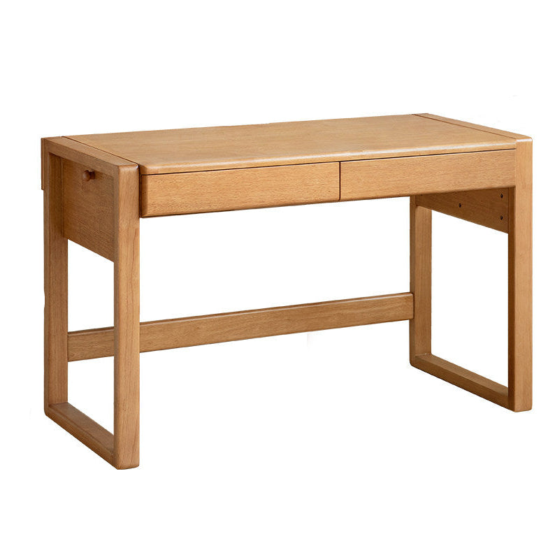 Beech, Solid Rubberwood Adjustable Height Children's Study Desk With Integrated Bookshelf