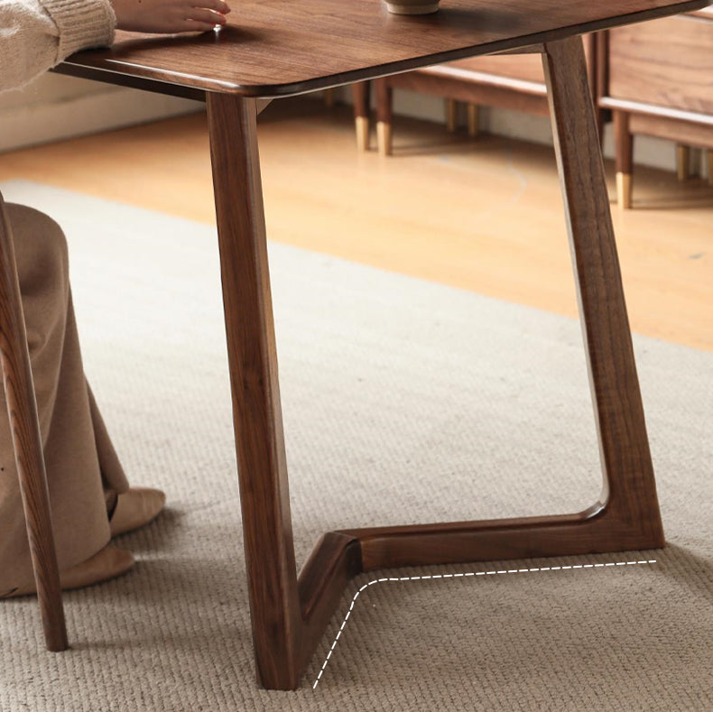 Black Walnut, Oak Solid Wood Rectangular Dining Table
