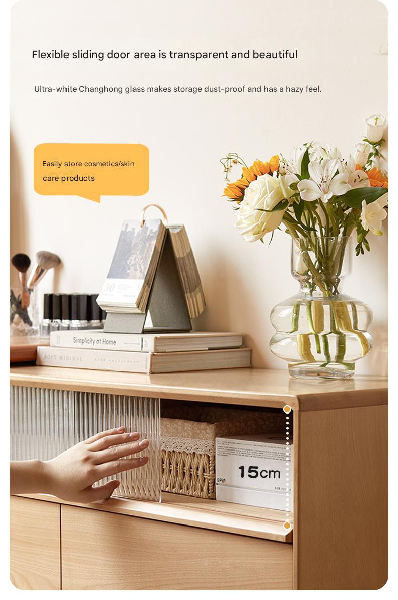 Beech Solid Wood L-Shaped Corner Storage Cabinet, Dressing table.