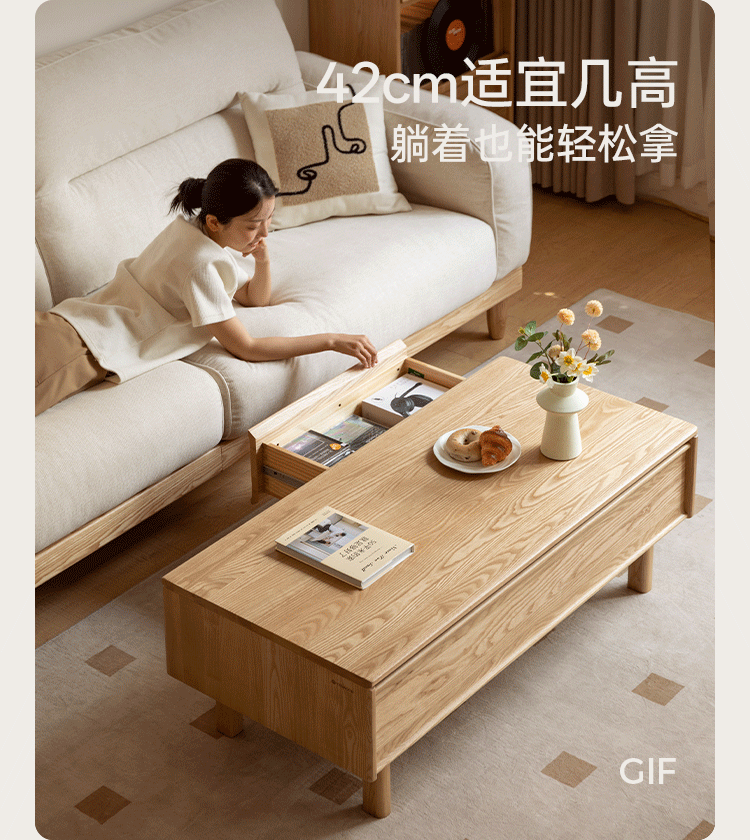 Ash, Oak Solid Wood Solid Wood Coffee Table