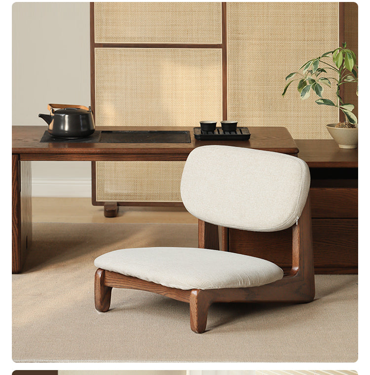 Oak Solid Wood Tea Chair Japanese Style