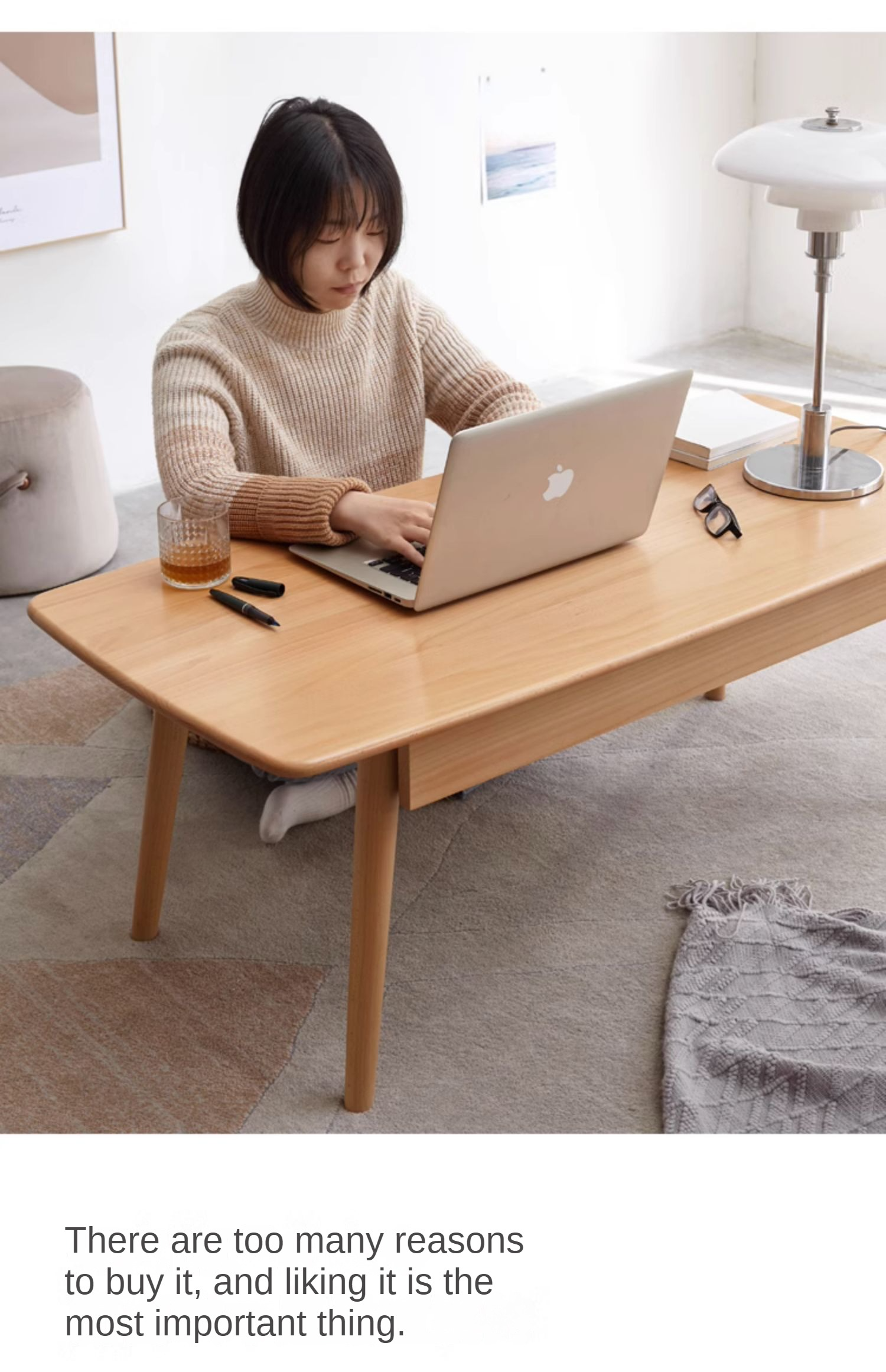 Beech Solid Wood Coffee Table