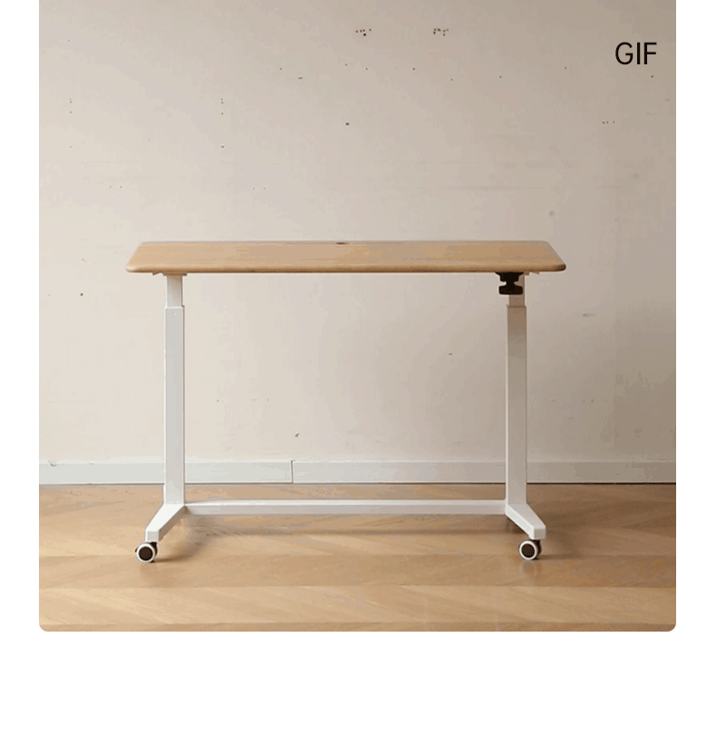 Oak, Rubberwood Solid Wood Standing Mobile Office Desk