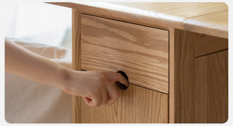 Ash, Oak Solid Wood Folding Dining Table