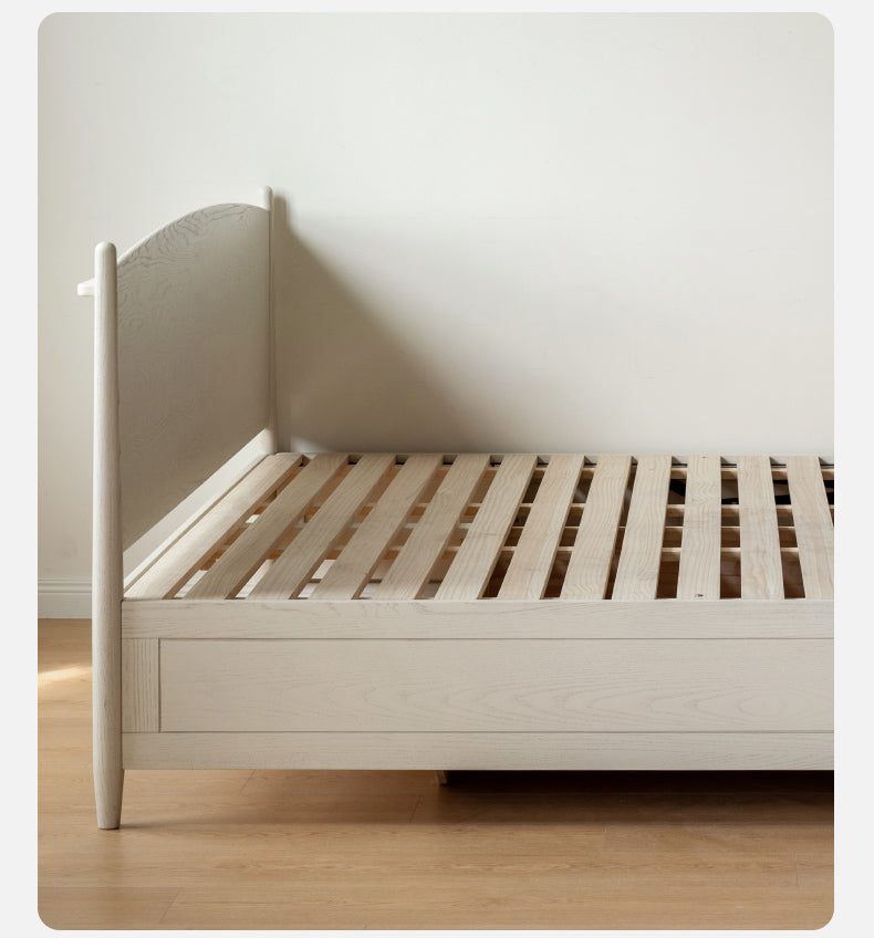 Rubber Wood, Oak Solid Wood French Style Box Bed