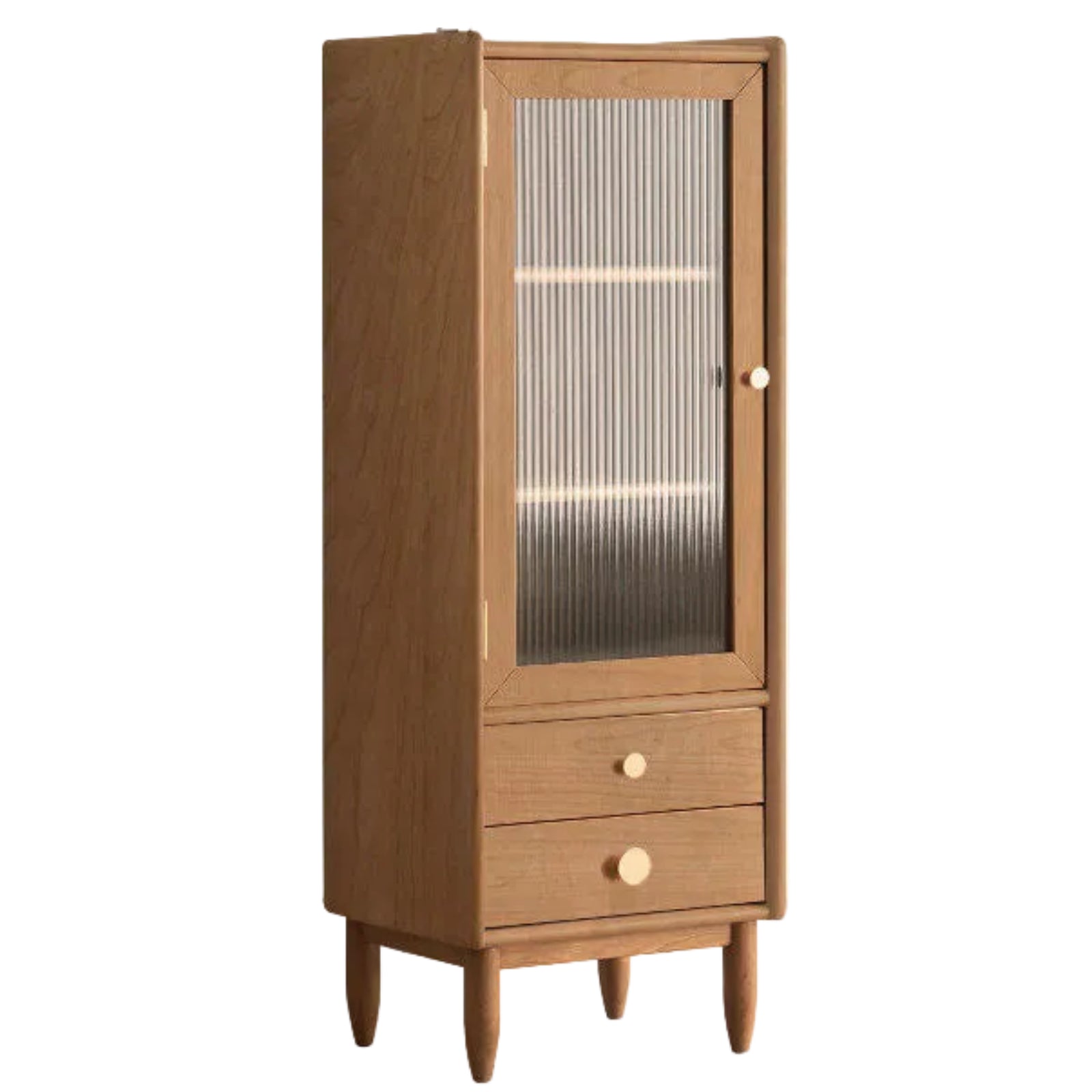 Cherry, Birch Solid Wood Japanese Retro Side Cabinet.