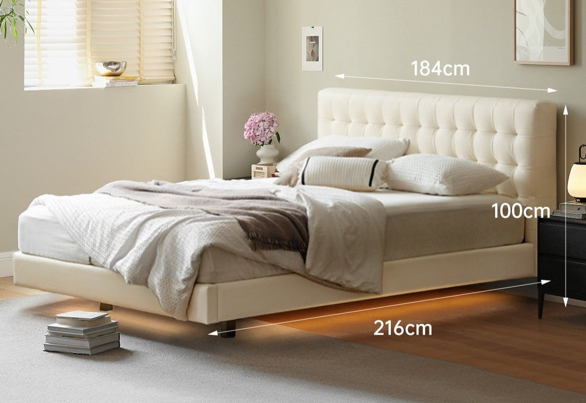 Suspended Organic Leather Bed, Genuine Leather Bed