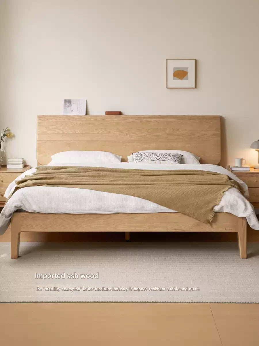 Ash Solid Wood With Socket Bed