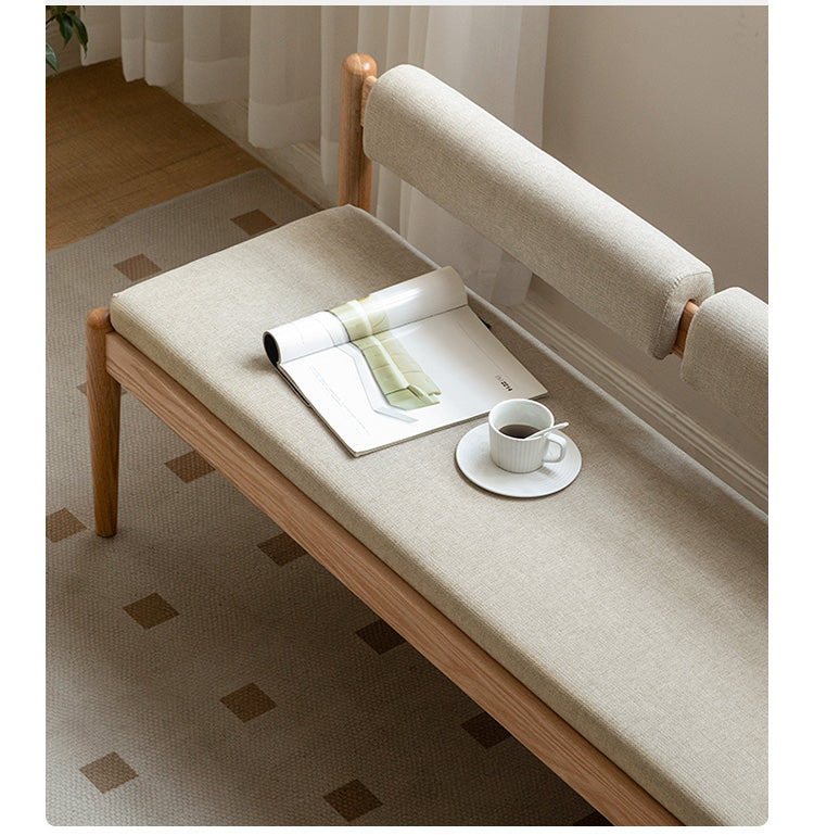 Black Walnut, Oak Solid Wood Soft Bench