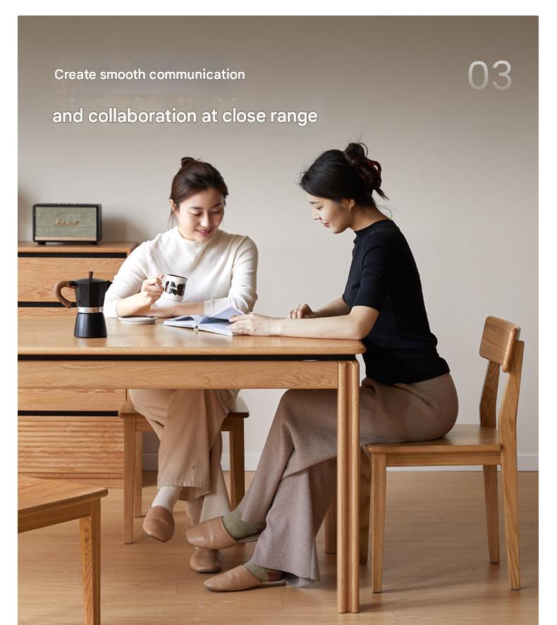 Ash, Oak Solid Wood Modern Dining Table