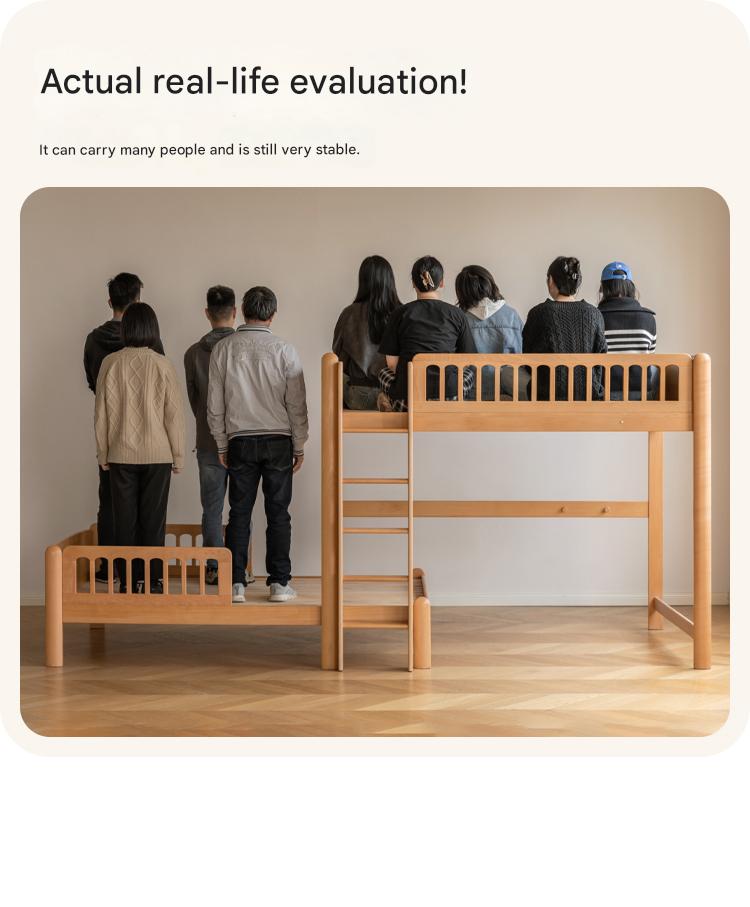 Beech solid wood children's bunk bed.