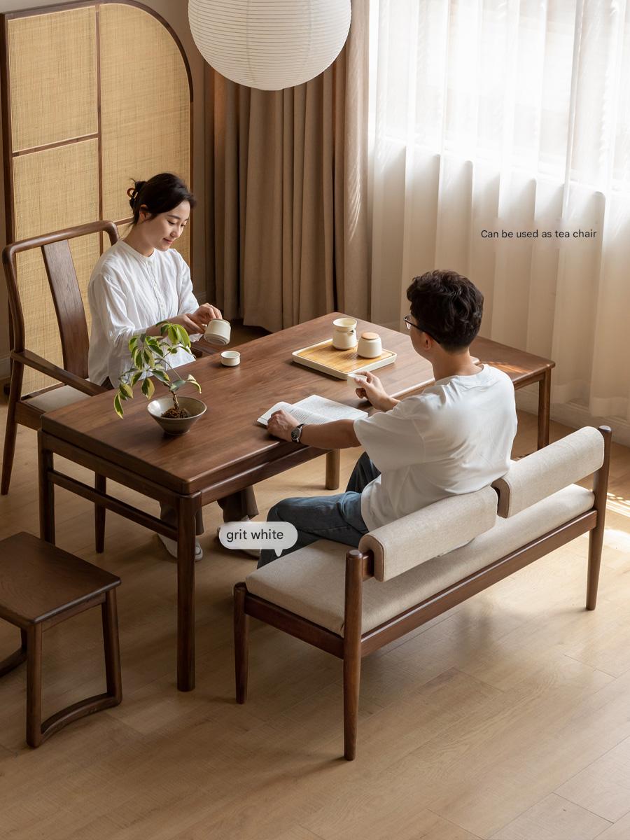 Black Walnut, Oak Solid Wood Long Bench