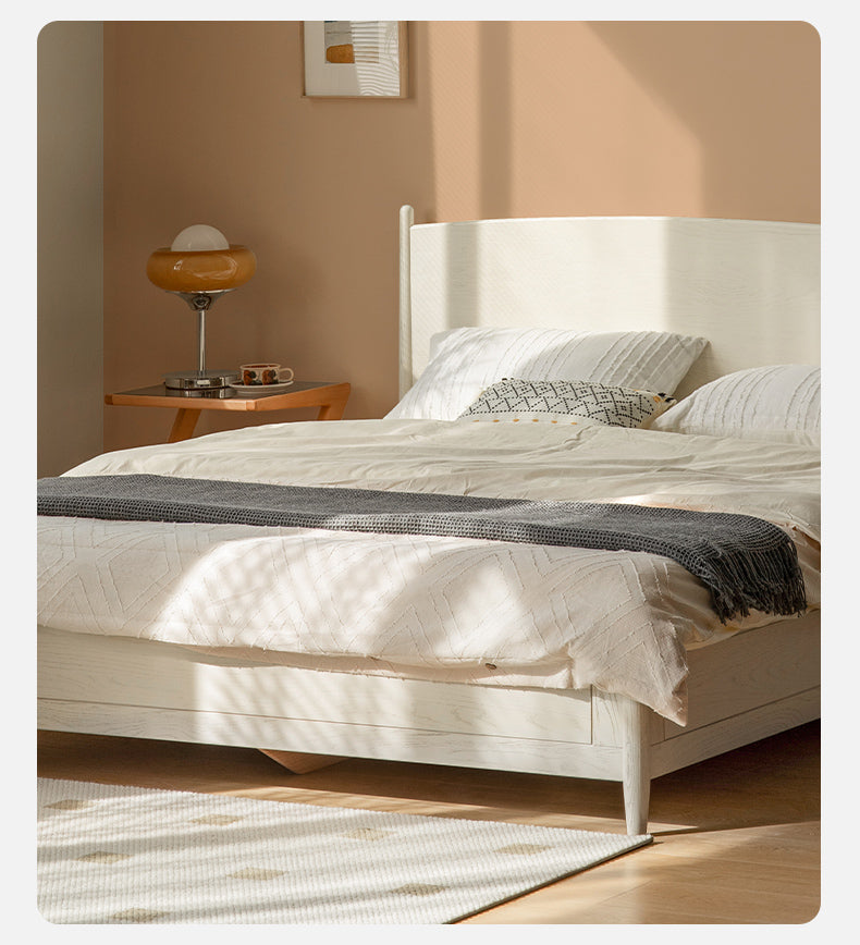 Rubber Wood, Oak Solid Wood French Style Box Bed