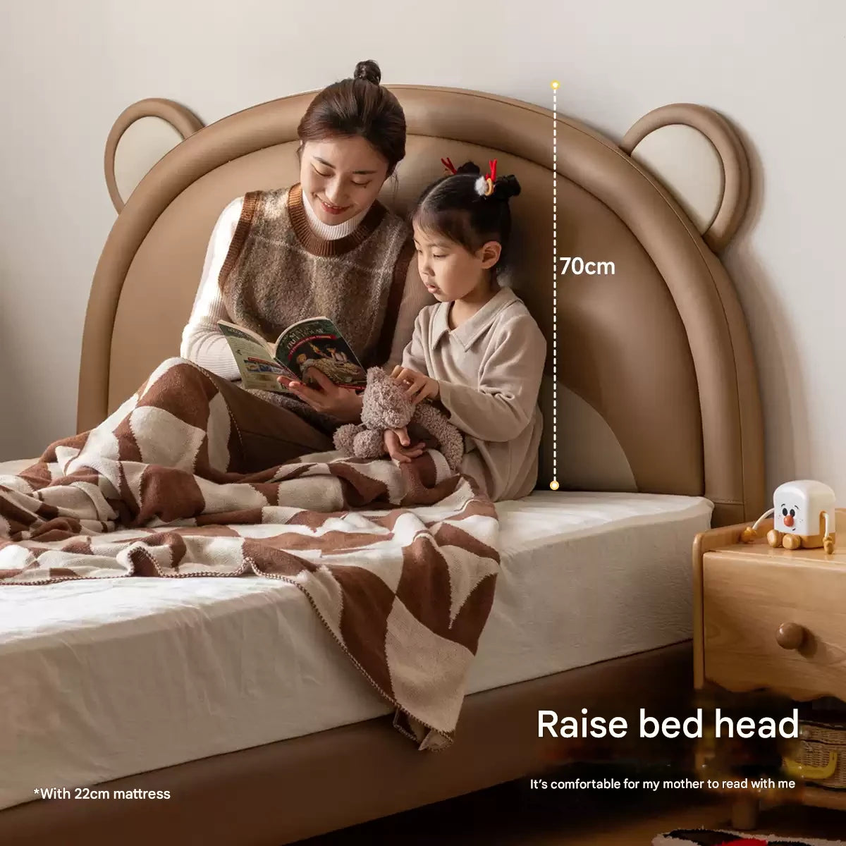 Organic Leather Children's Soft Bear Bed
