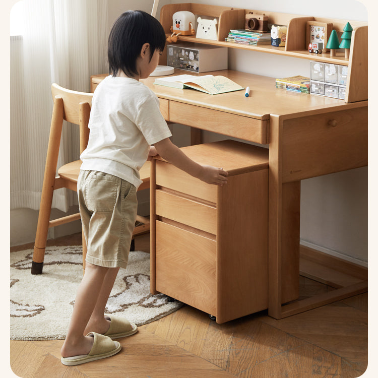 Beech Solid Wood Desk Can Be Lifted and Adjusted