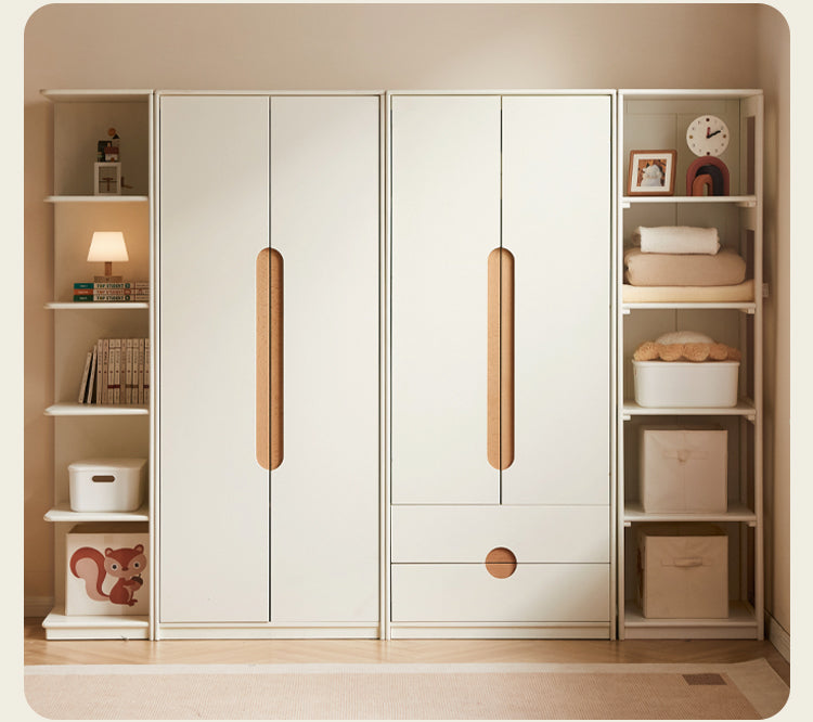 Solid Rubberwood, Beech Solid Wood Kids Wardrobe.