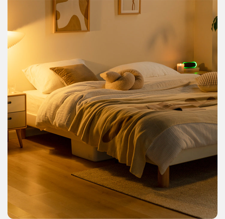 Poplar Solid Wood platform bed, headboard-free bed