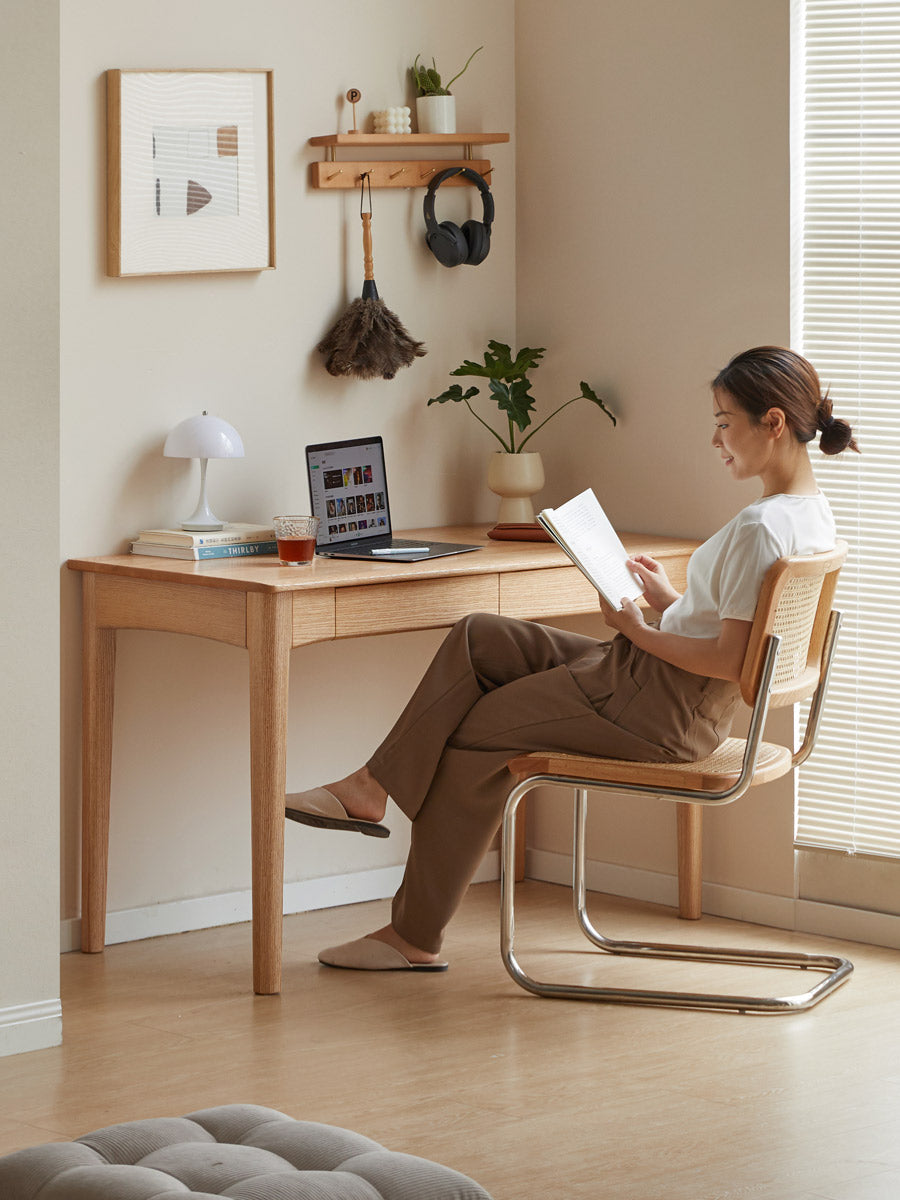 Oak solid wood desk with drawer "