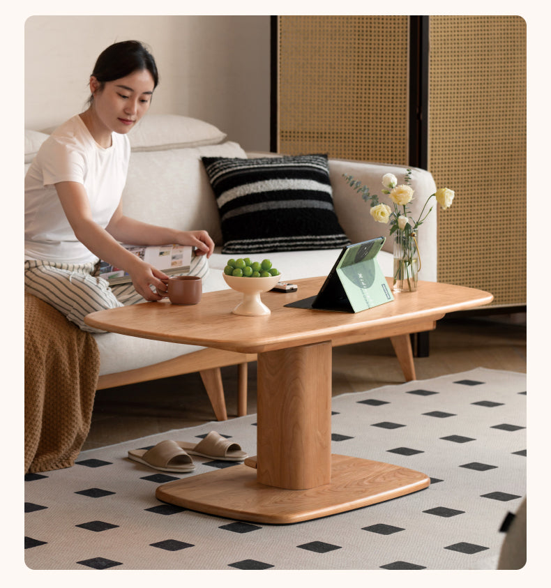 Cherry Solid Wood Dual-Purpose Modern Lift Coffee Table