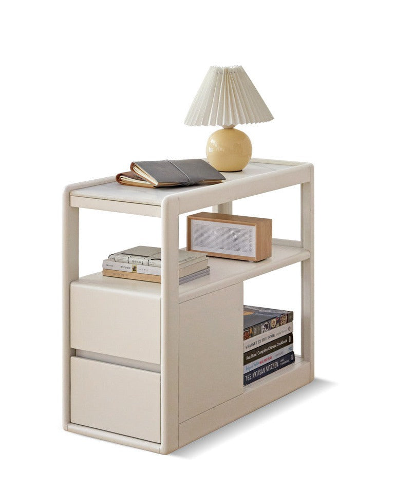 Poplar Solid Wood Side Table With Rock Slab Top