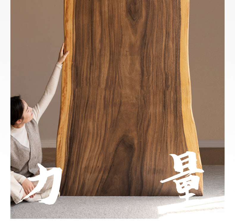 Black Walnut Solid Wood Natural Edge Large Top For Dining Table.