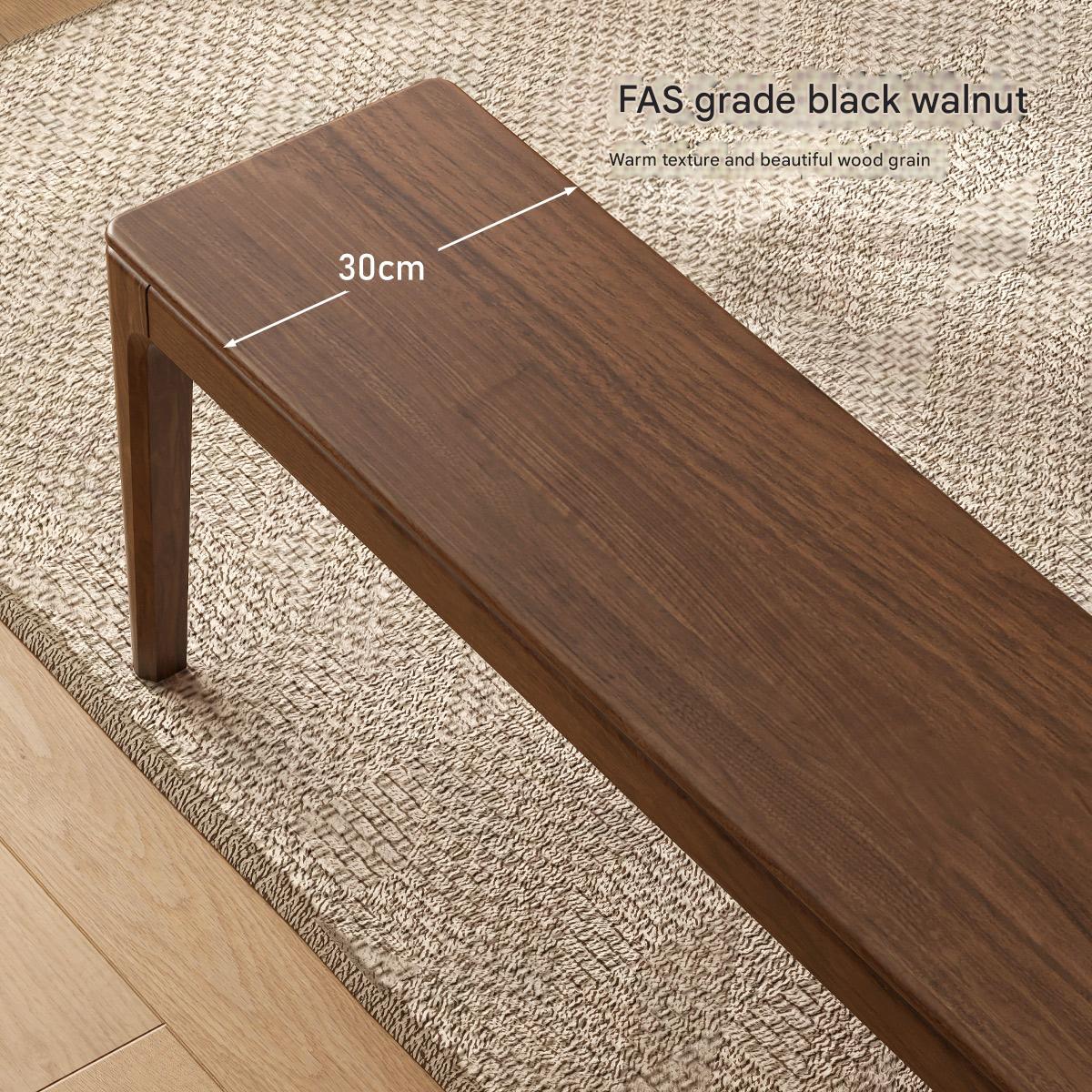 Black Walnut Solid Wood Nordic Long Bench
