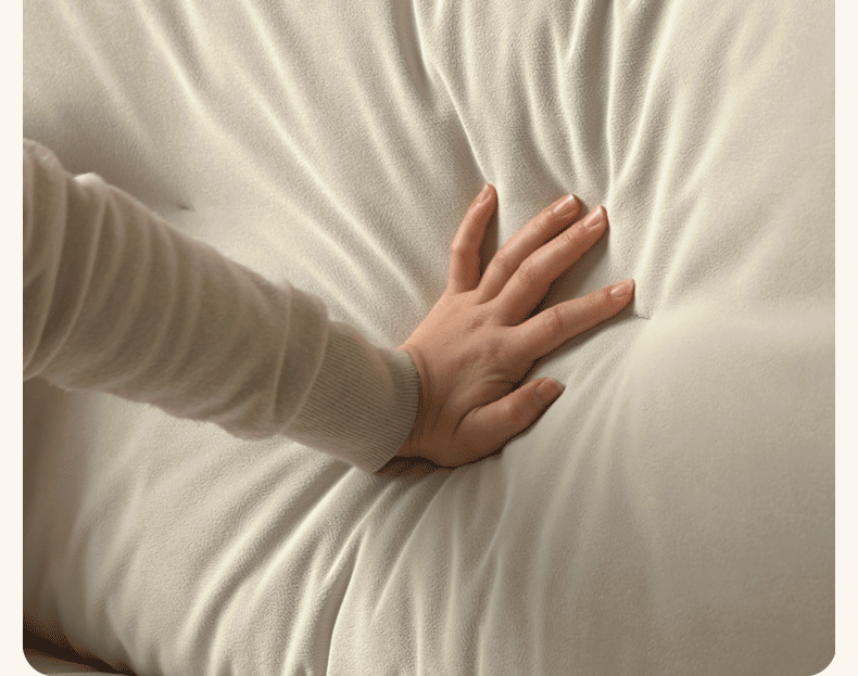 Oak Solid Wood Fabric White Cream Style Cat Scratching Cloth Sofa.