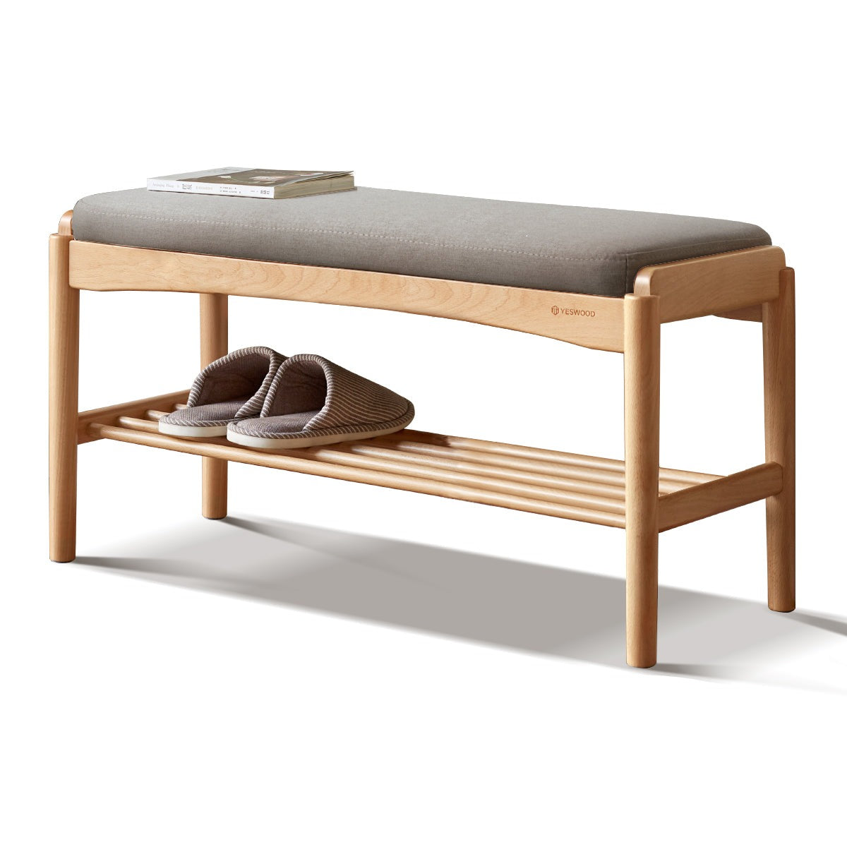Shoe Storage Bench, Cherry wood, Oak solid wood"+