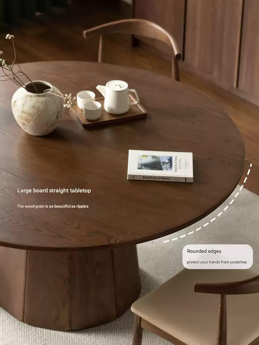 Ash, Black Walnut Solid Wood Modern Large Dining Table