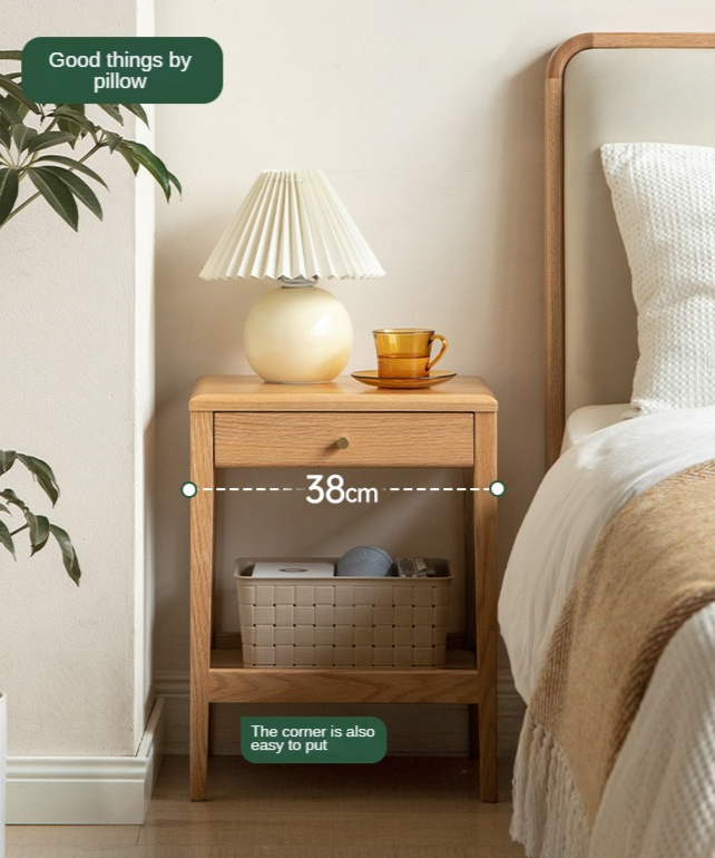Oak, Black Walnut, Solid RubberWood Nightstand, Side Table.