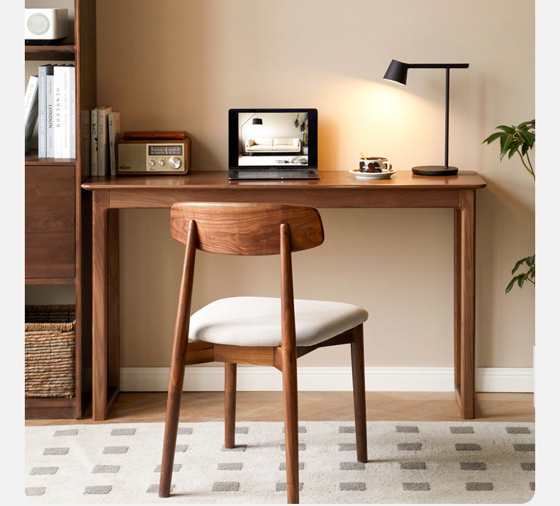 Black Walnut Solid Wood Narrow Desk