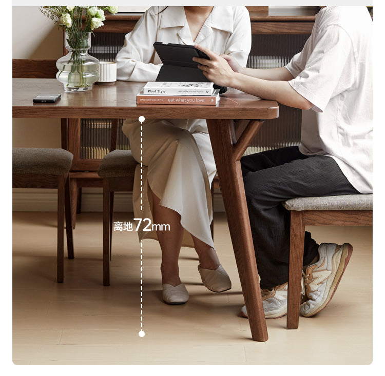 Ash Solid Wood Rectangular Dining Table