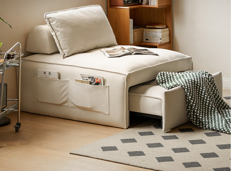 Fabric Cream Style Single Retractable Bed.