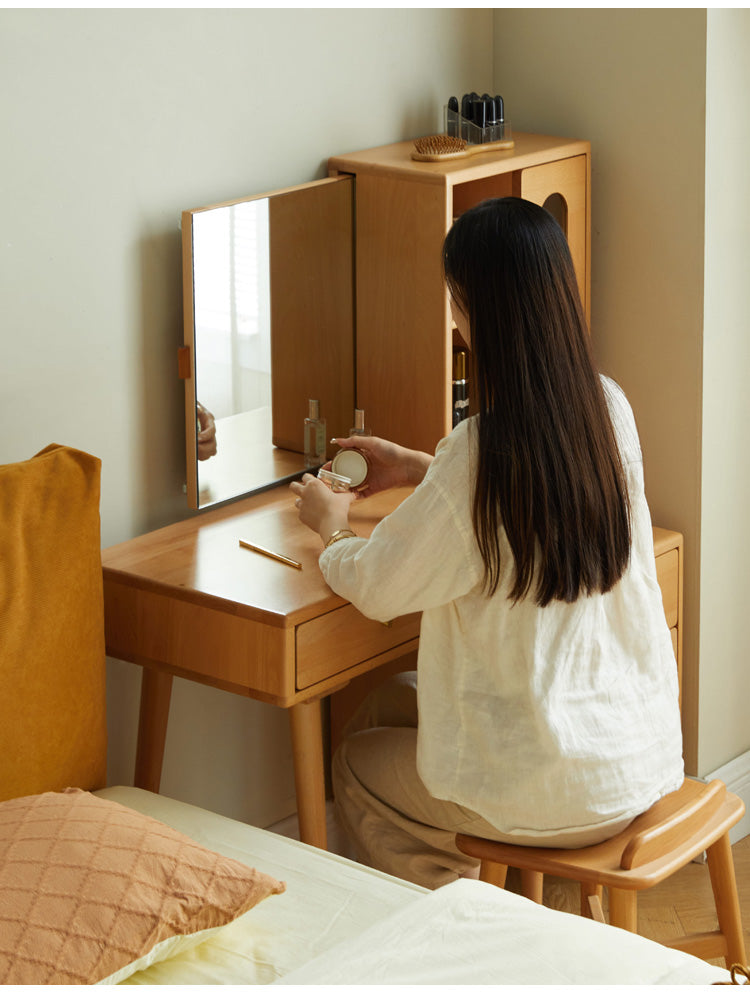 Beech Solid Wood Modern Vanity Table.