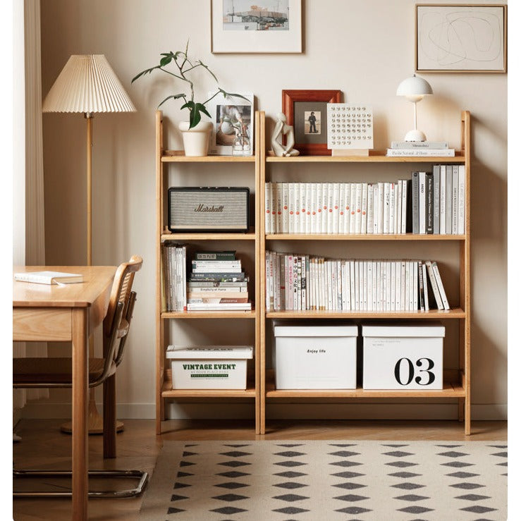 Oak Solid Wood Multi Layer Shelf, Bookshelves, Flower Racks