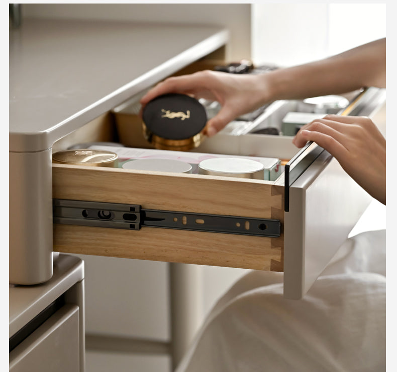 Tulipwood Solid Wood Light Luxury Retractable Vanity Table.