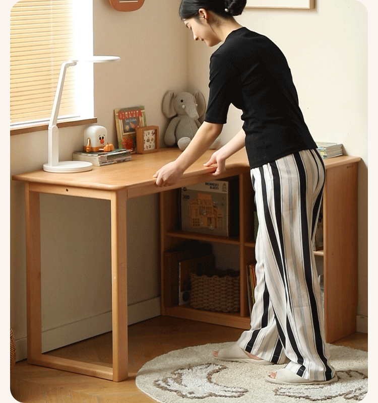 Beech Solid Wood Kids Corner Desk