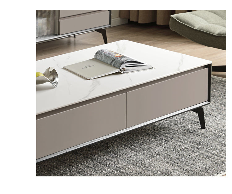 Oak Solid Wood Coffee Table Rock Slab