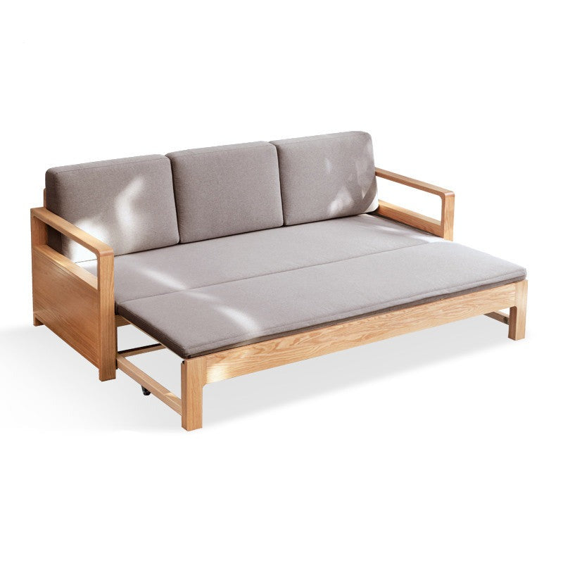 Oak, Ash Solid Woof Folding Storage Sofa Bed.