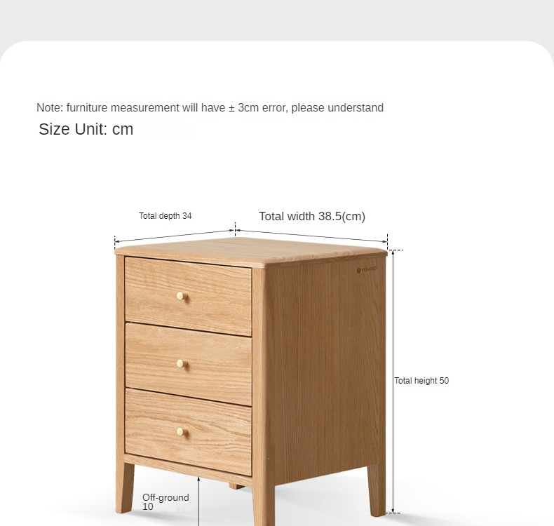 Solid RubberWood, Oak Solid Wood Modern Nightstand)