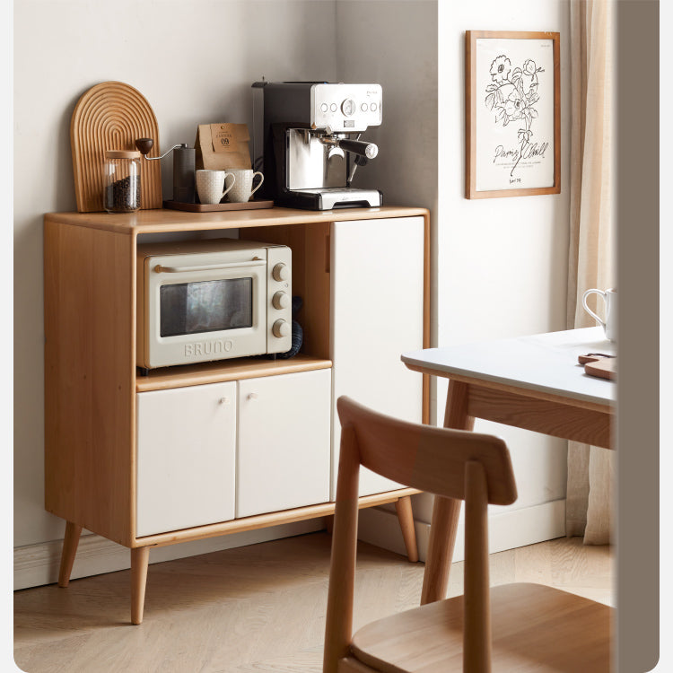 Beech Solid Wood Meal White Storage Cabinet