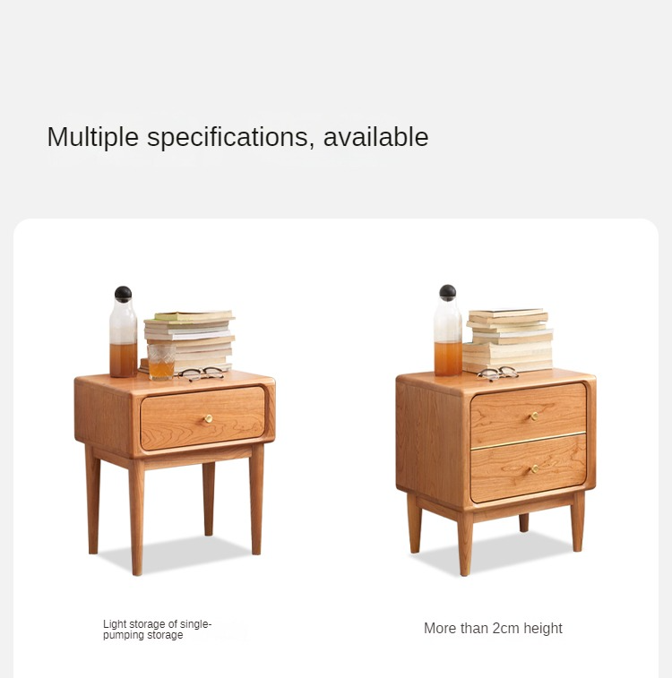 South American Walnut, Black Walnut, Cherry, Ash Solid Wood Nightstand.